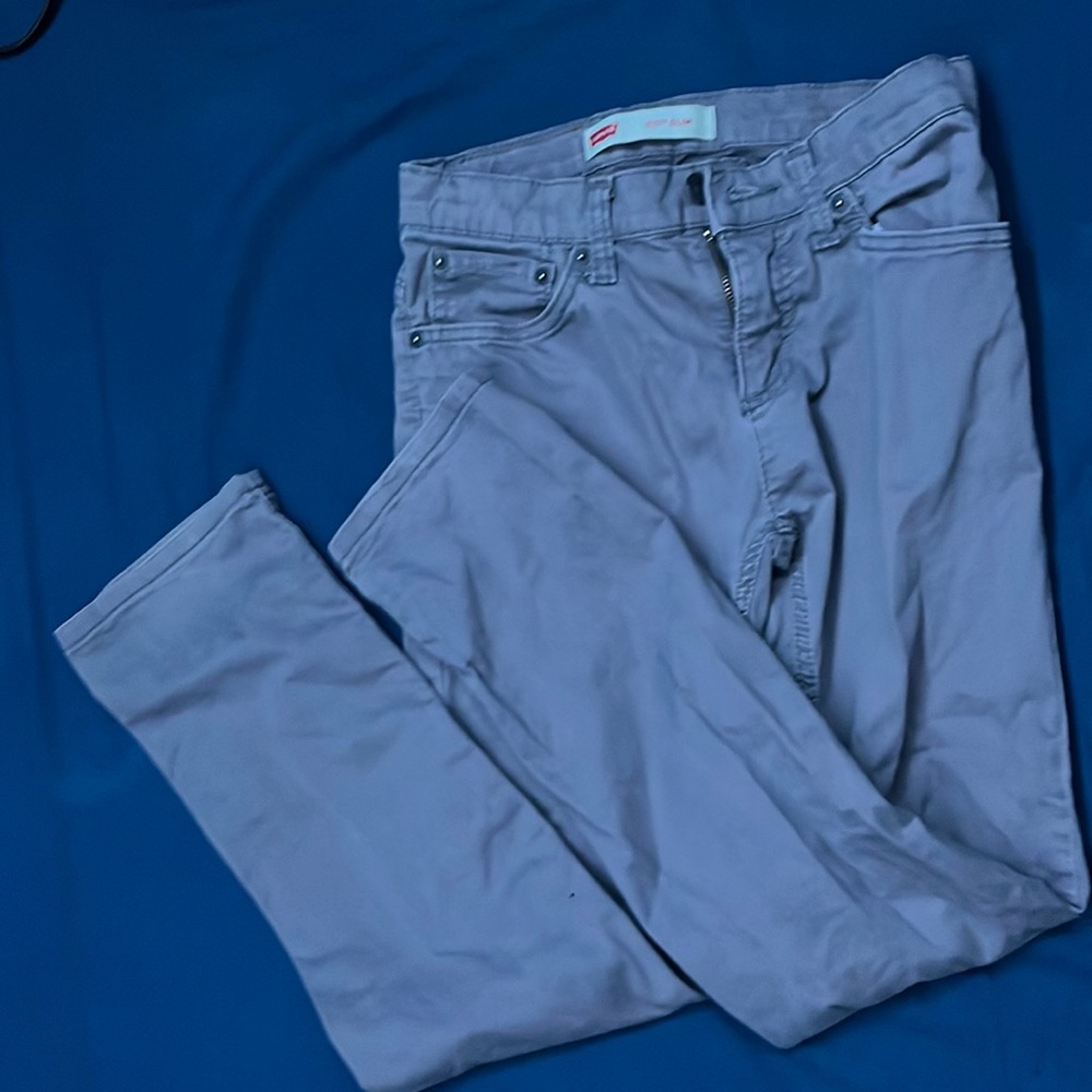 Levi slim fit grey jeans with adjustable straps